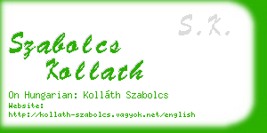 szabolcs kollath business card